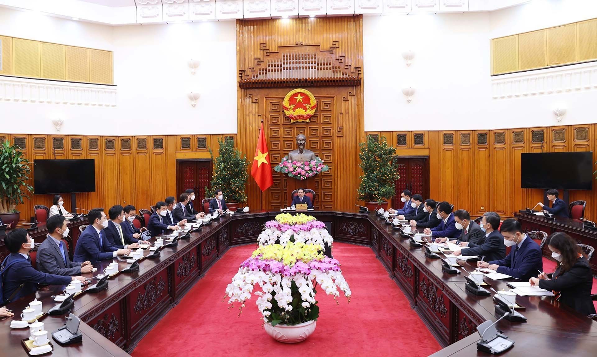 Quang cảnh cuộc tiếp. (Nguồn: TTXVN)