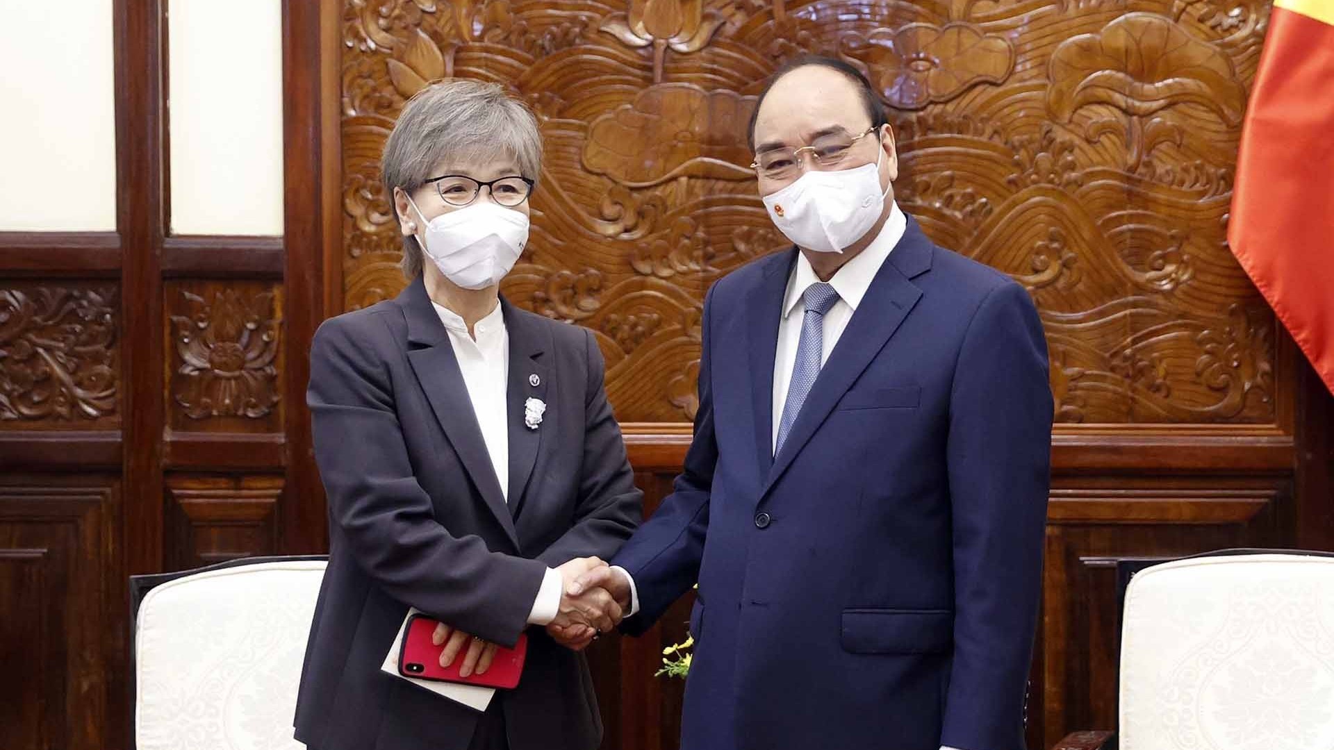 Chủ tịch nước Nguyễn Xuân Phúc tiếp Chủ tịch Công ty TNHH Giáo dục Y khoa Nhật Bản