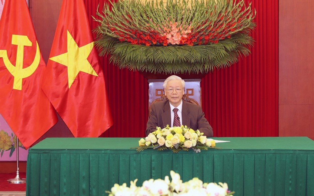 Chiều 8/2/2021, tại Trụ sở Trung ương Đảng, Tổng Bí thư Ban Chấp hành Trung ương Đảng Cộng sản Việt Nam, Chủ tịch nước Cộng hòa xã hội chủ nghĩa Việt Nam Nguyễn Phú Trọng điện đàm với Chủ tịch Đảng Nước Nga Thống nhất, Phó Chủ tịch Hội đồng An ninh Liên b