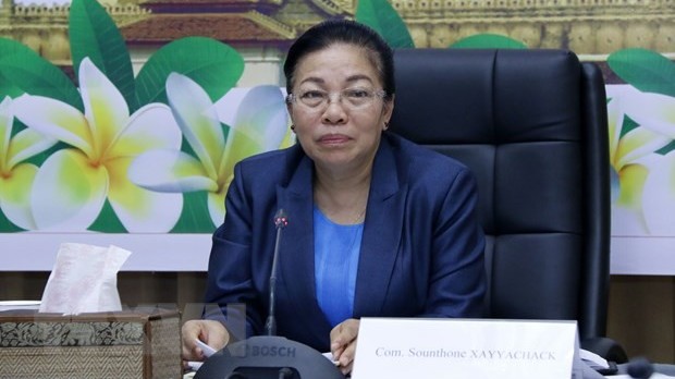 Hội nghị trực tuyến nghe thông báo về kết quả Đại hội lần thứ XI của Đảng Nhân dân Cách mạng Lào