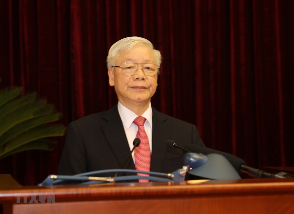 Tổng Bí thư, Chủ tịch nước Nguyễn Phú Trọng phát biểu khai mạc Hội nghị. (Ảnh: Trí Dũng/TTXVN) Tổng Bí thư, Chủ tịch nước Nguyễn Phú Trọng phát biểu khai mạc Hội nghị. (Ảnh: Trí Dũng/TTXVN)