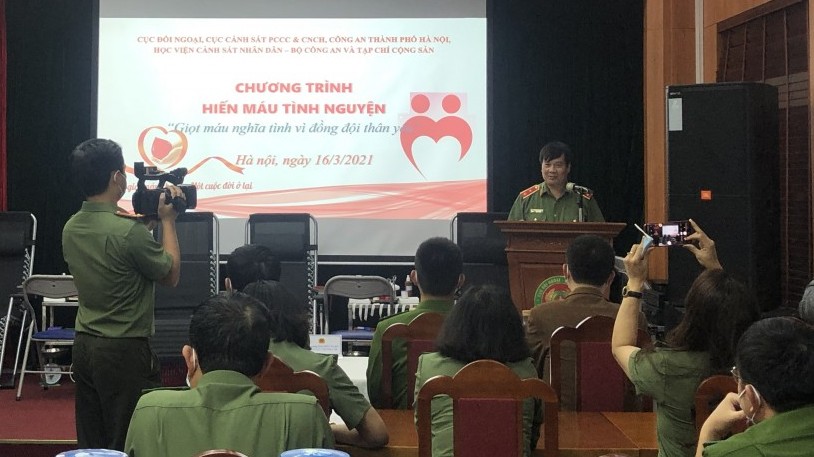 Cục Đối ngoại Bộ Công an và các đơn vị phối hợp hiến máu tình nguyện vì đồng đội thân yêu