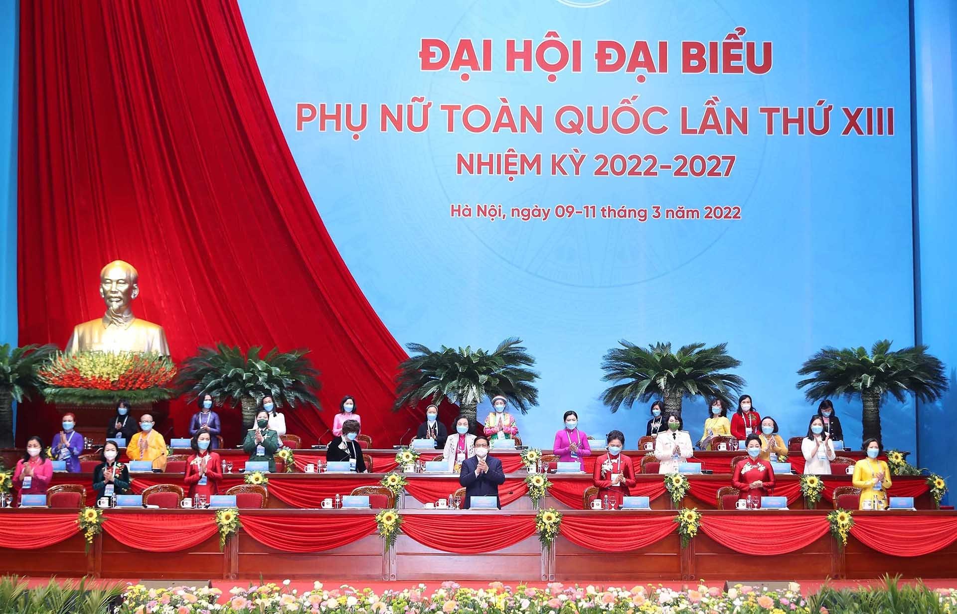 Đoàn Chủ tịch Đại hội. (Nguồn: TTXVN)