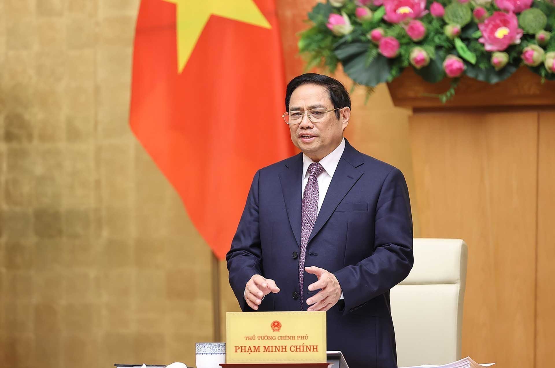 Thủ tướng Phạm Minh Chính phát biểu. (Nguồn: TTXVN) Thủ tướng Phạm Minh Chính phát biểu. (Nguồn: TTXVN)