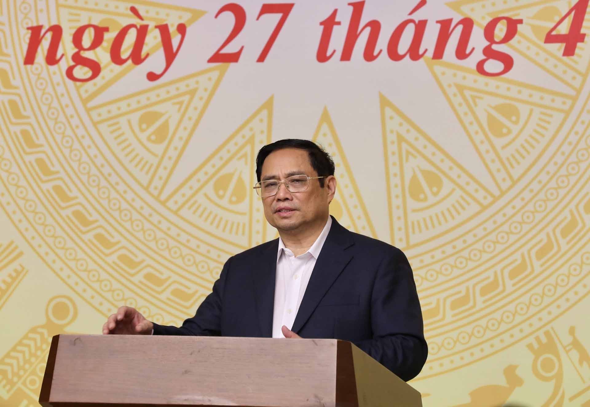 Thủ tướng Phạm Minh Chính phát biểu chỉ đạo. (Nguồn: TTXVN) Thủ tướng Phạm Minh Chính phát biểu chỉ đạo. (Nguồn: TTXVN)