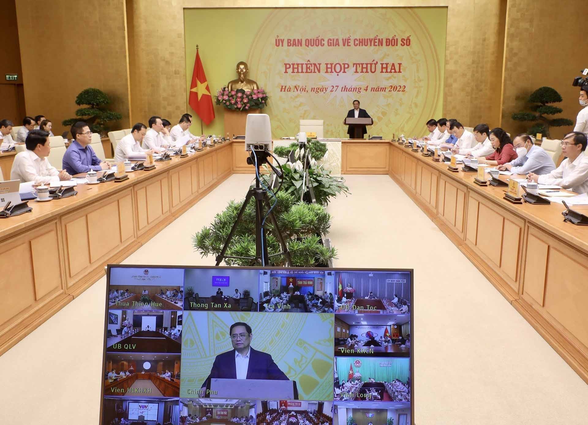 Hội nghị được kết nối trực tuyến đến các tỉnh, thành phố trên cả nước. (Nguồn: TTXVN) Hội nghị được kết nối trực tuyến đến các tỉnh, thành phố trên cả nước. (Nguồn: TTXVN)