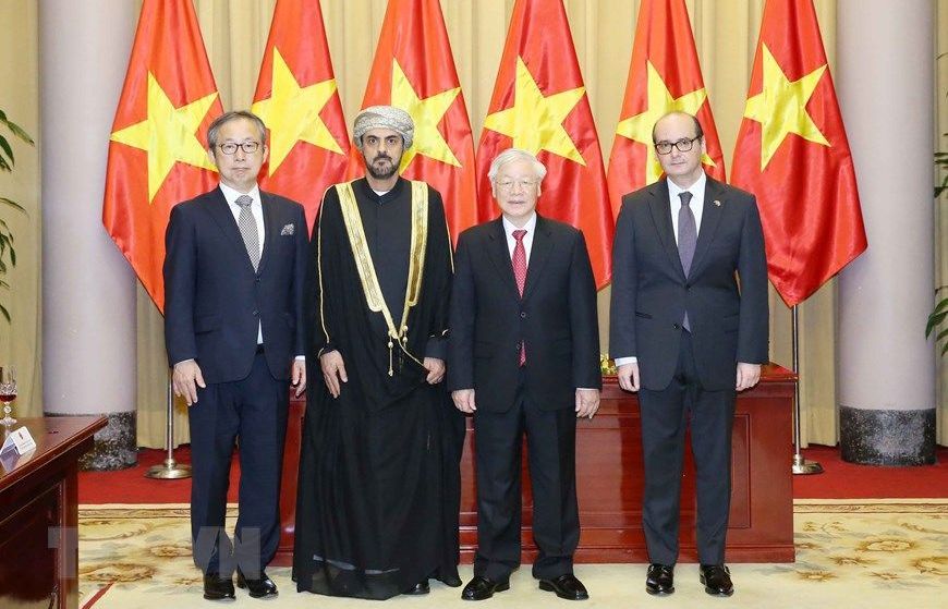 Tổng Bí thư, Chủ tịch nước Nguyễn Phú Trọng tiếp Đại sứ các nước đến trình Quốc thư