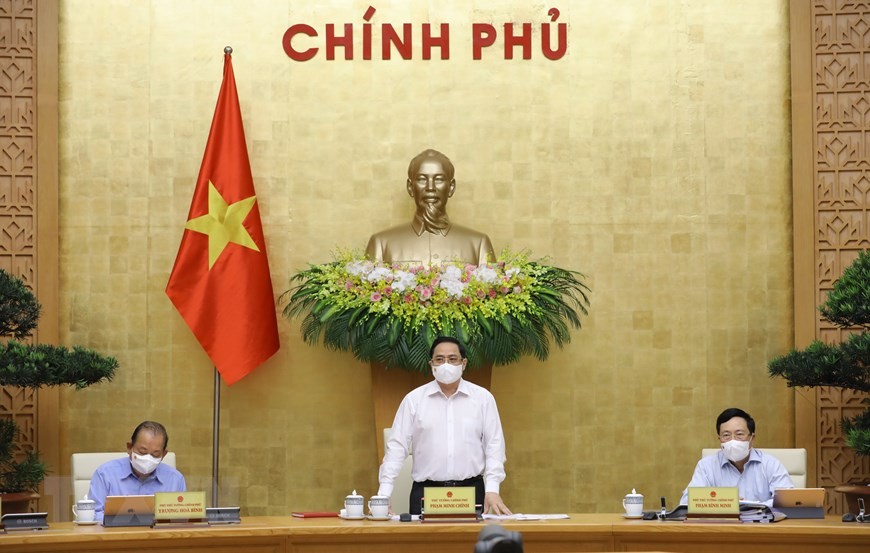 Thủ tướng Phạm Minh Chính chủ trì phiên họp. (Ảnh: Văn Điệp/TTXVN) Thủ tướng Phạm Minh Chính chủ trì phiên họp. (Ảnh: Văn Điệp/TTXVN)