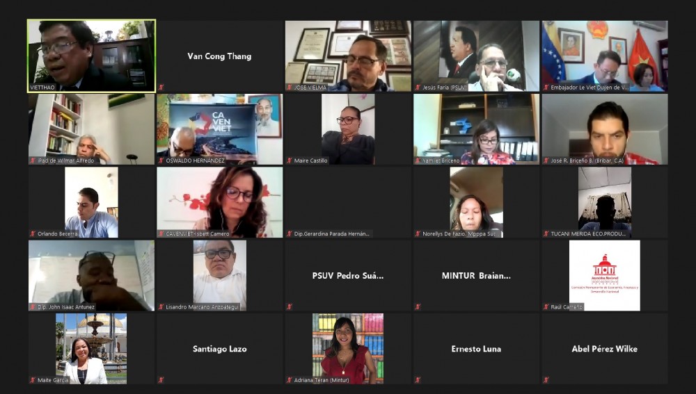 Đại sứ quán Việt Nam tại Venezuela đã phối hợp với Ủy ban Kinh tế Quốc hội Venezuela tổ chức hội thảo trực tuyến với chủ đề: Công cuộc Đổi mới của Việt Nam - Bài học kinh nghiệm đối với Venezuela