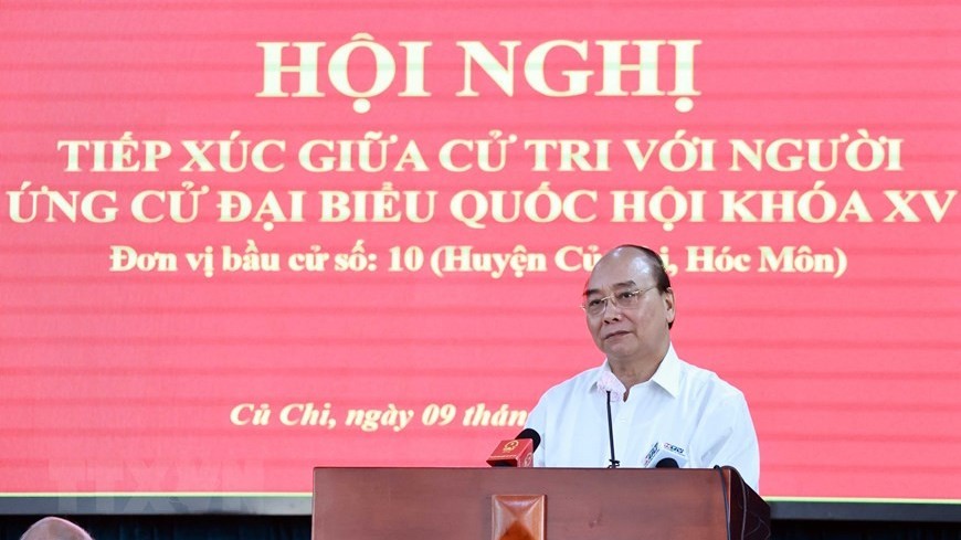 Chủ tịch nước Nguyễn Xuân Phúc tiếp xúc cử tri Thành phố Hồ Chí Minh