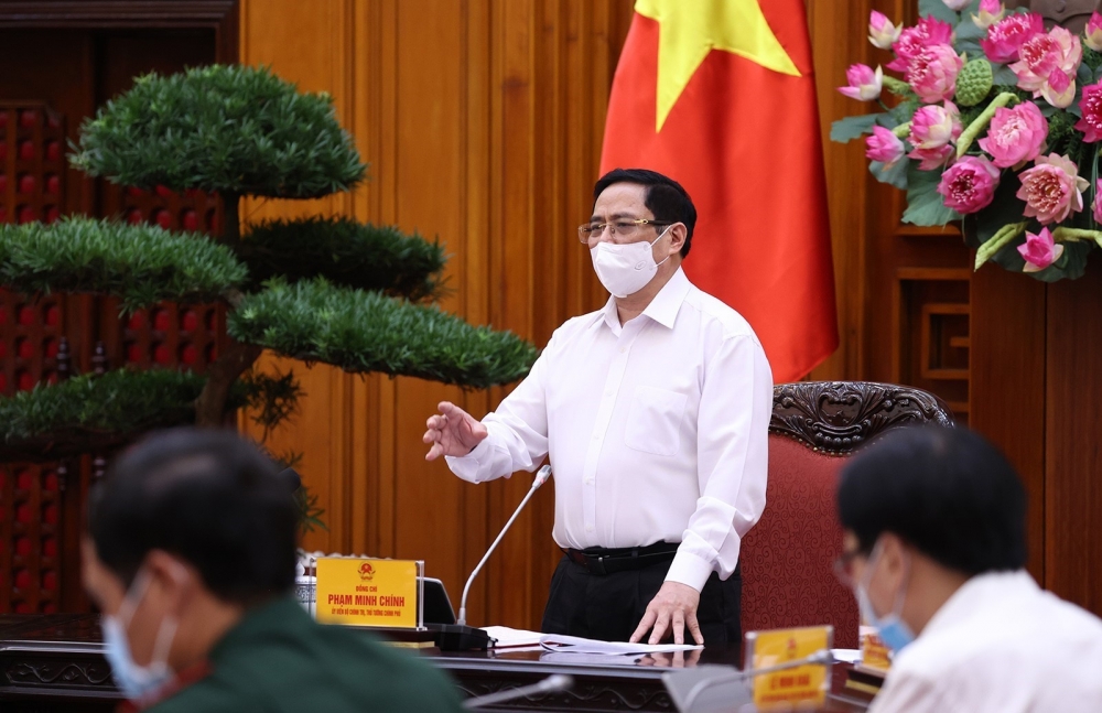 Thủ tướng Phạm Minh Chính phát biểu tại cuộc họp. (Nguồn: TTXVN) Thủ tướng Phạm Minh Chính phát biểu tại cuộc họp. (Nguồn: TTXVN)
