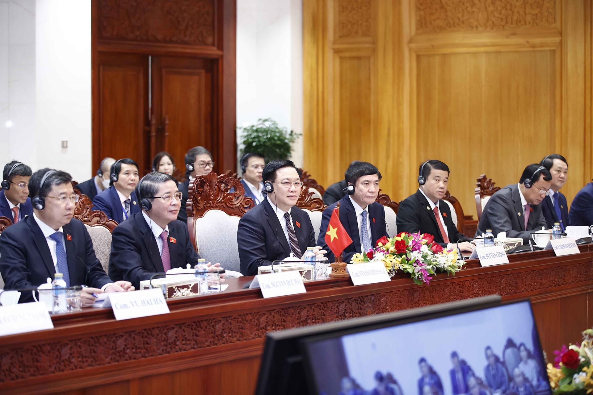 Chủ tịch Quốc hội Vương Đình Huệ phát biểu. (Nguồn: TTXVN)