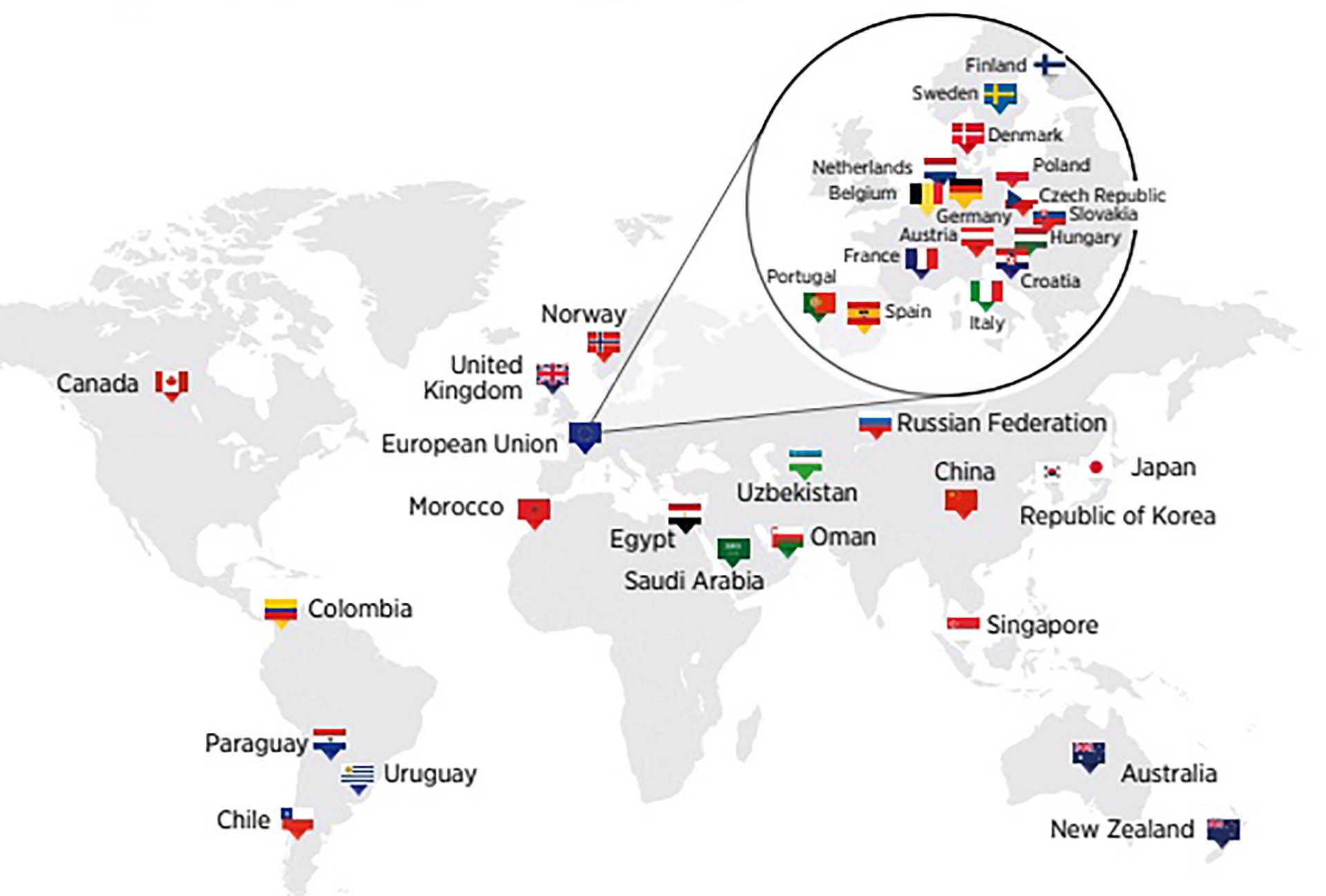 Danh sách những nước đã cân nhắc hoặc xây dựng chiến lược năng lượng hydrogen. (Nguồn: IRENA)