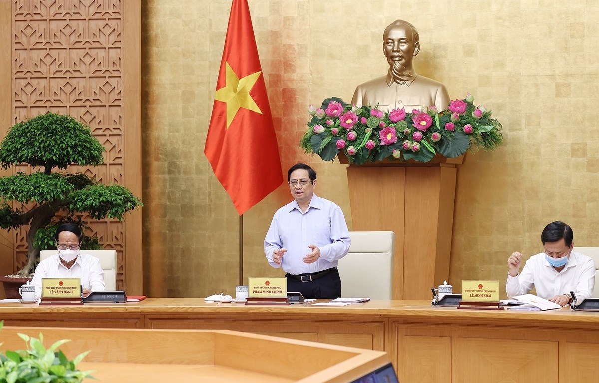Thủ tướng Phạm Minh Chính phát biểu tại Phiên họp Chính phủ tháng 7/2021. (Nguồn: TTXVN) Thủ tướng Phạm Minh Chính phát biểu tại Phiên họp Chính phủ tháng 7/2021. (Nguồn: TTXVN)