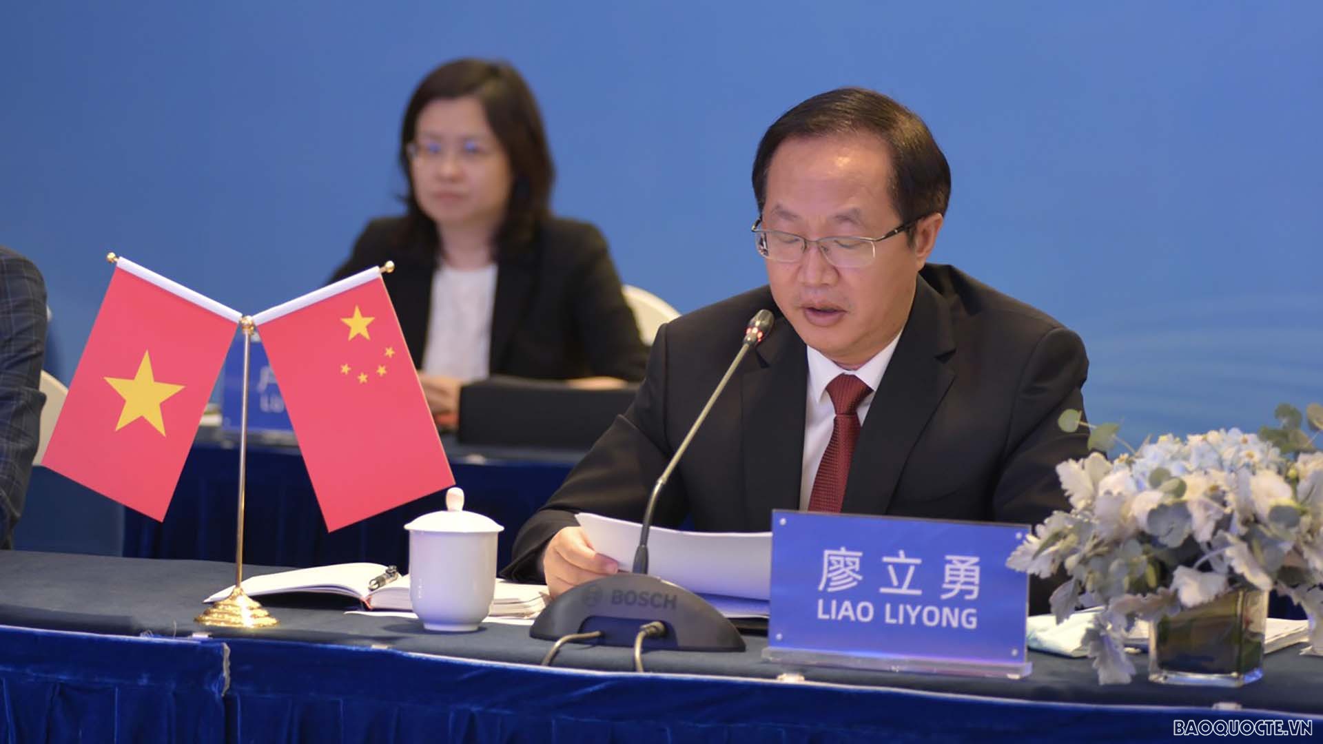 Thị trưởng TP. Nam Ninh Liêu Lập Dũng phát biểu.