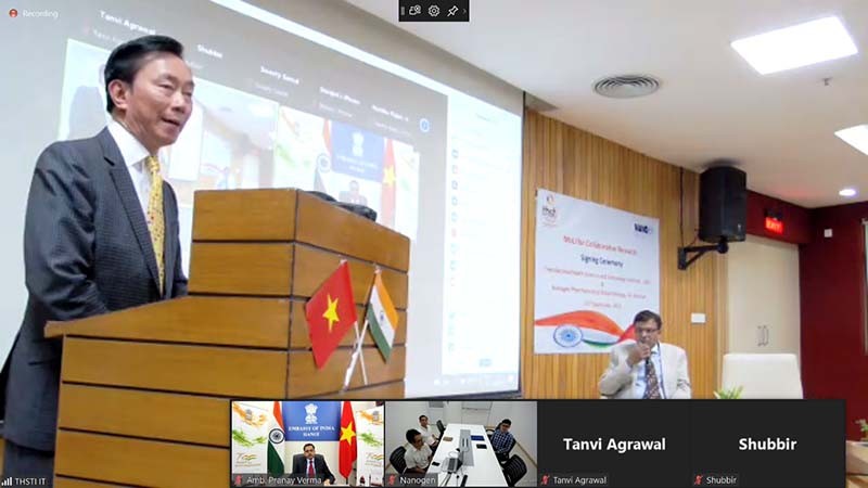 Đại sứ Việt Nam tại Ấn Độ Phạm Sanh Châu phát biểu