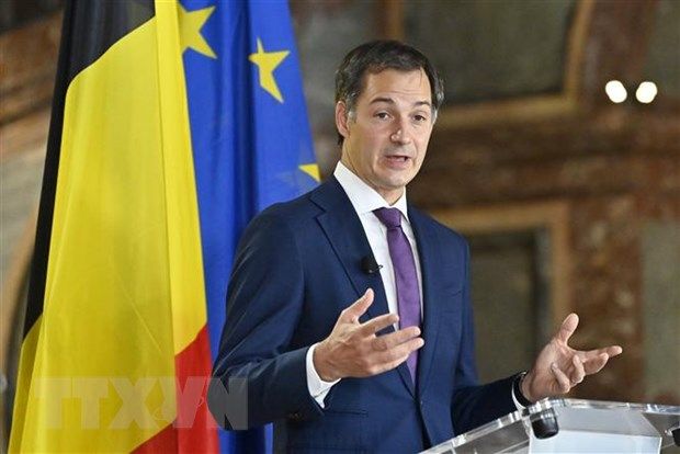 Ông Alexander De Croo phát biểu với báo giới tại thủ đô Brussels sau khi được đề cử làm Thủ tướng Bỉ ngày 30/9/2020. Thủ tướng Nguyễn Xuân Phúc gửi điện mừng Thủ tướng Vương quốc Bỉ