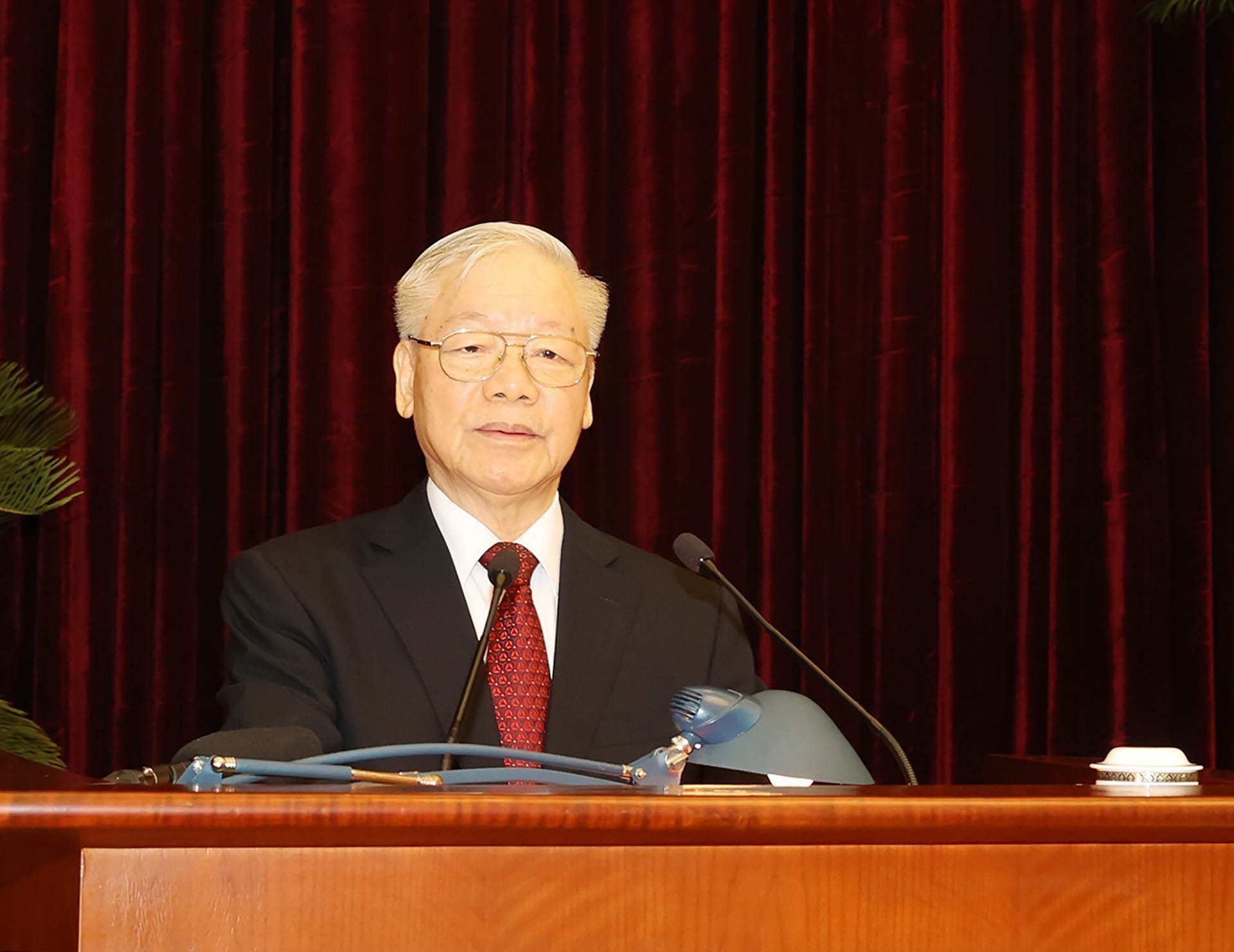 Tổng Bí thư Nguyễn Phú Trọng phát biểu khai mạc Hội nghị. (Nguồn: TTXVN)