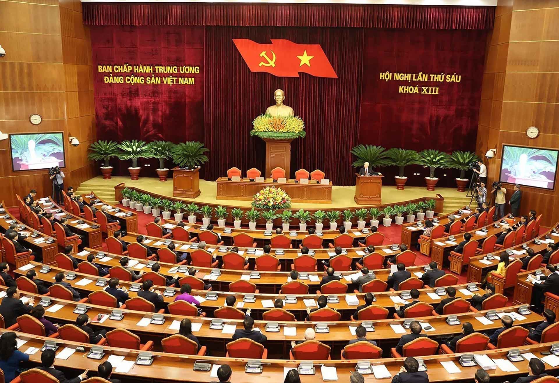 Tổng Bí thư Nguyễn Phú Trọng phát biểu bế mạc Hội nghị. (Nguồn: TTXVN)