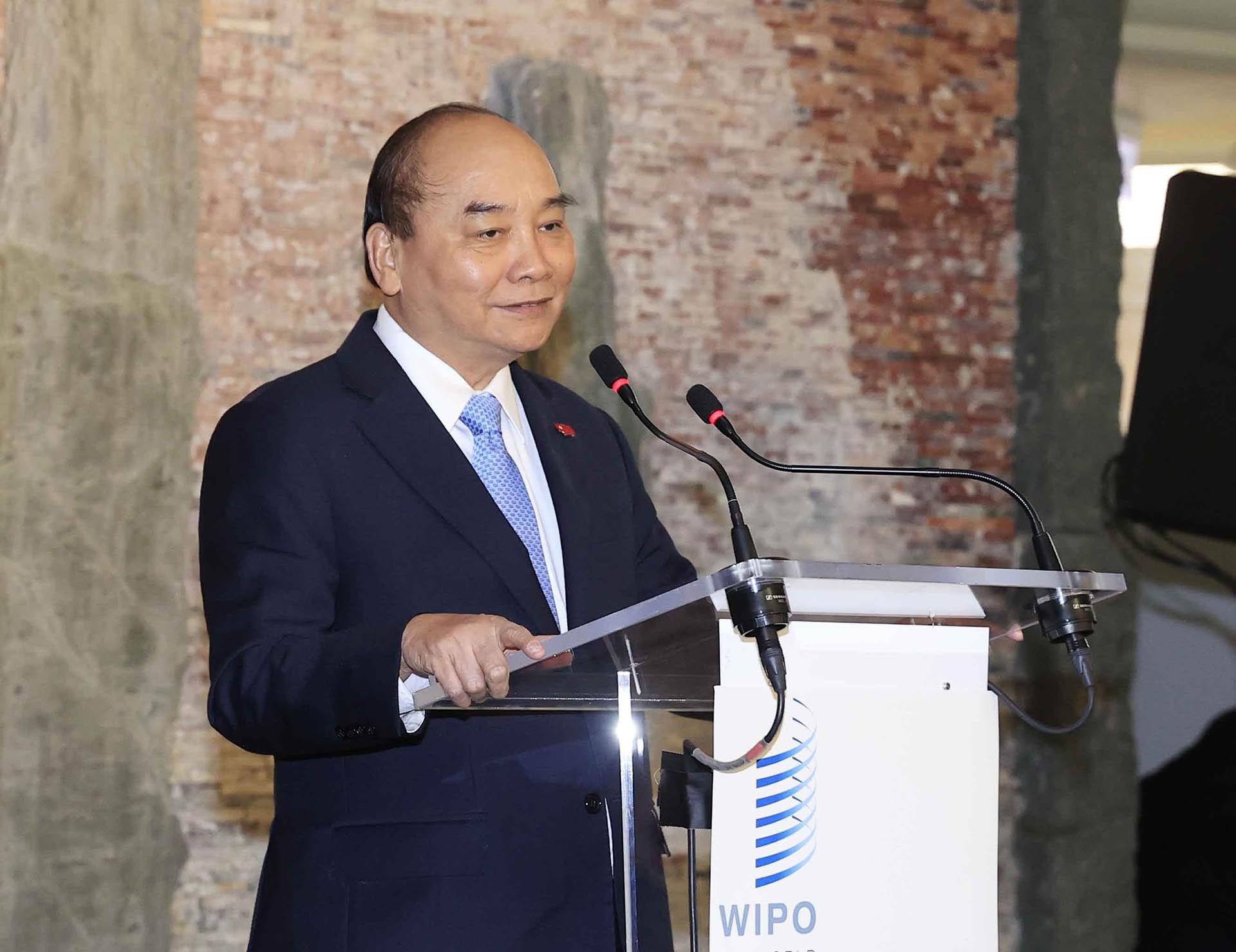 Chủ tịch nước Nguyễn Xuân Phúc phát biểu. (Nguồn: TTXVN)