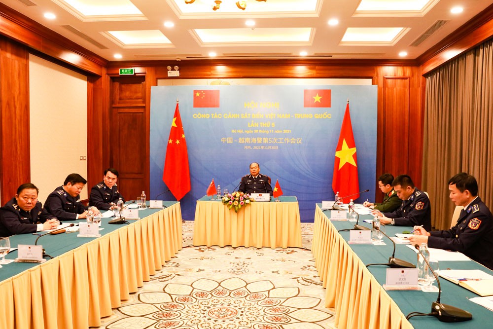 Quang cảnh hội nghị phía đầu cầu Cảnh sát biển Việt Nam. (Nguồn: canhsatbien.vn)