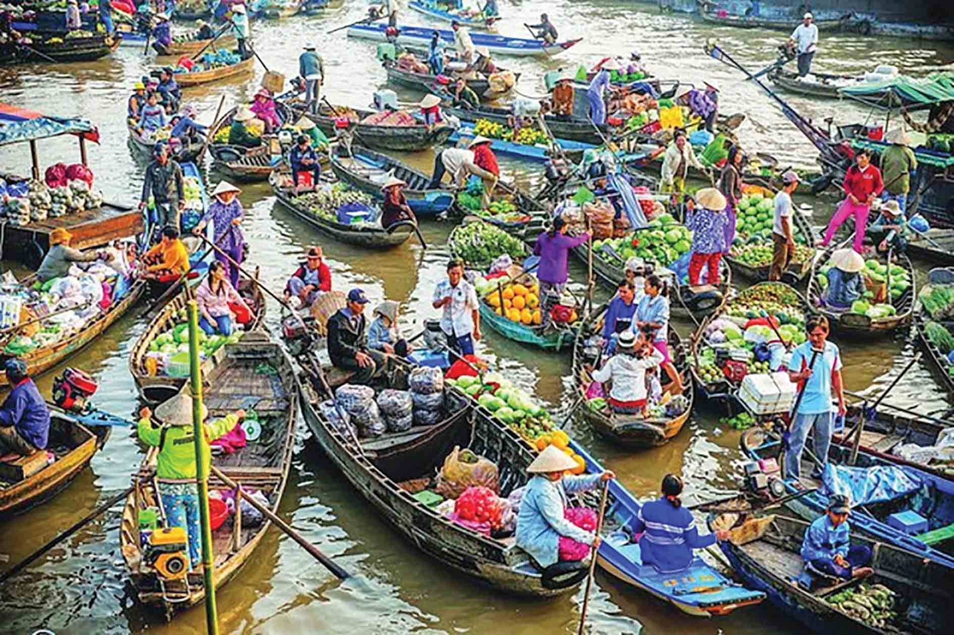 Chợ nổi Cái Răng. 