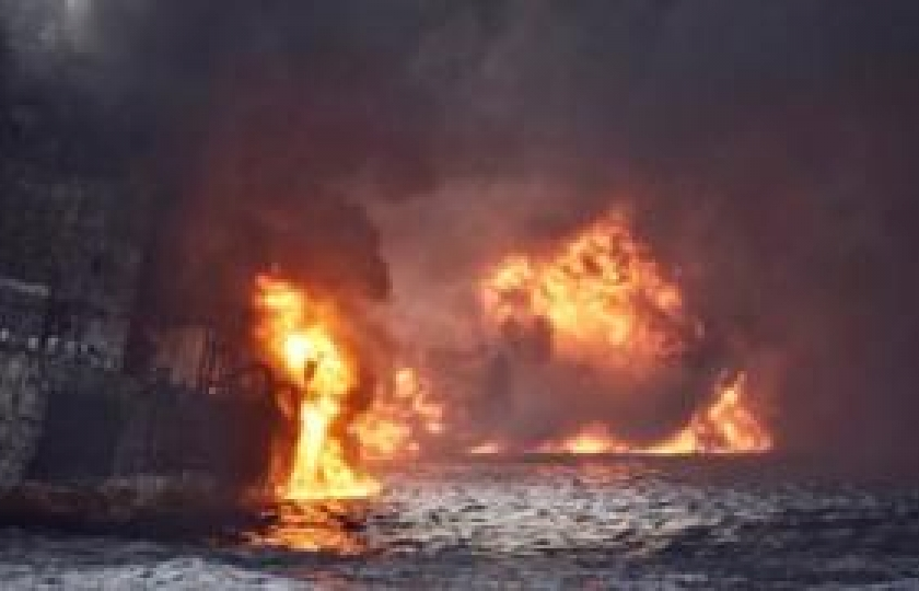 Tàu Sanchi đã chìm xuống biển