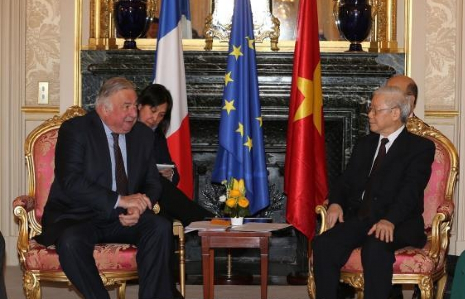 Tổng Bí thư hội kiến Chủ tịch Thượng viện Cộng hòa Pháp