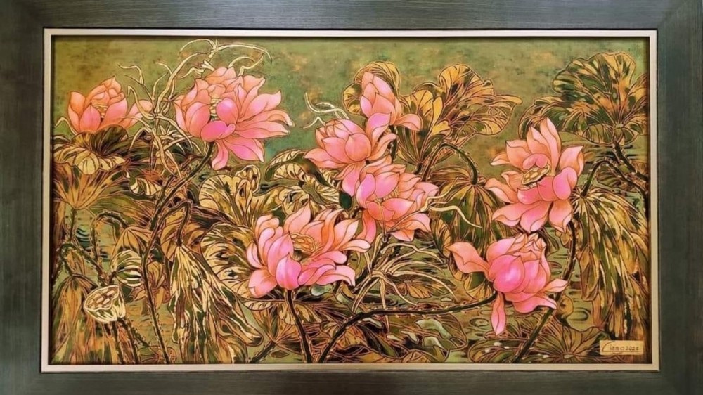 108 bức tranh hoa sen dành tặng, tri ân người yêu mến Phật giáo