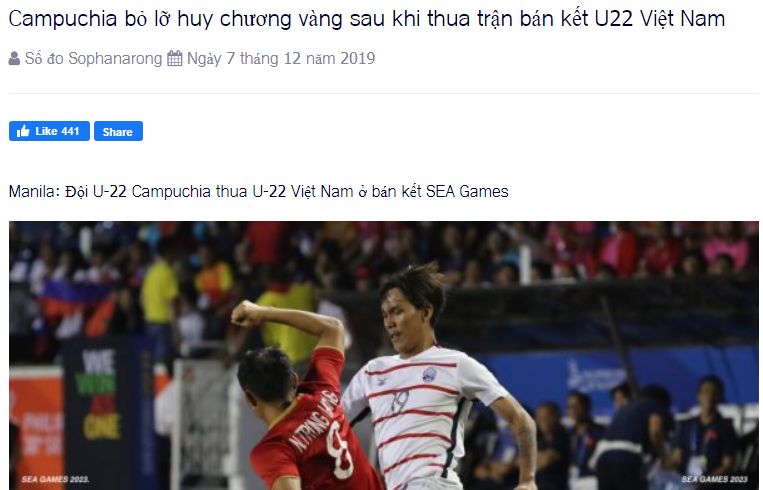 Báo Campuchia tiếc vì đội nhà... bỏ lỡ huy chương vàng