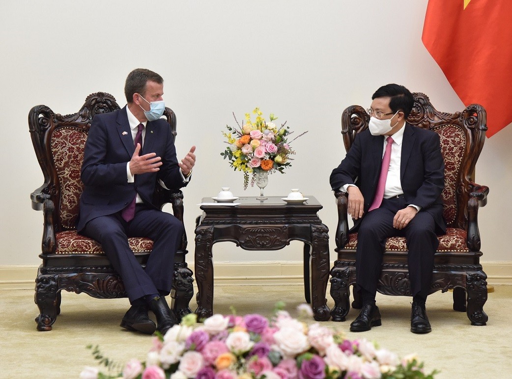 Bộ trưởng Tehan hội kiến Phó Thủ tướng Phạm Bình Minh Bộ trưởng Tehan hội kiến Phó Thủ tướng Phạm Bình Minh