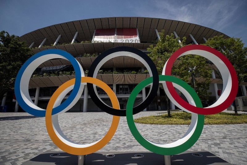 Biểu tượng Olympic tại khu vực sân vận động Olympic ở Tokyo, Nhật Bản. (Nguồn: CNN) Biểu tượng Olympic tại khu vực sân vận động Olympic ở Tokyo, Nhật Bản. (Nguồn: CNN)