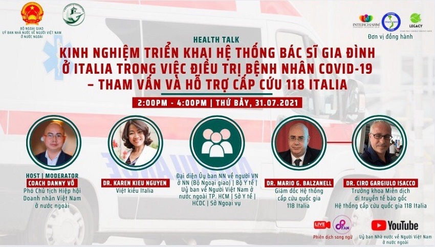 Kiều bào tri thức chia sẻ trực tuyến kinh nghiệm điều trị Covid-19 tại Italy
