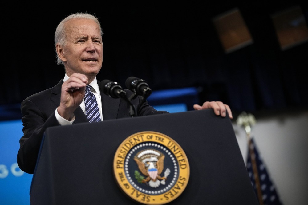 Tổng thống Joe Biden phát biểu tại Tòa nhà Văn phòng Điều hành Eisenhower vào ngày 12/5/2021. Tổng thống Joe Biden phát biểu tại Tòa nhà Văn phòng Điều hành Eisenhower vào ngày 12/5/2021.