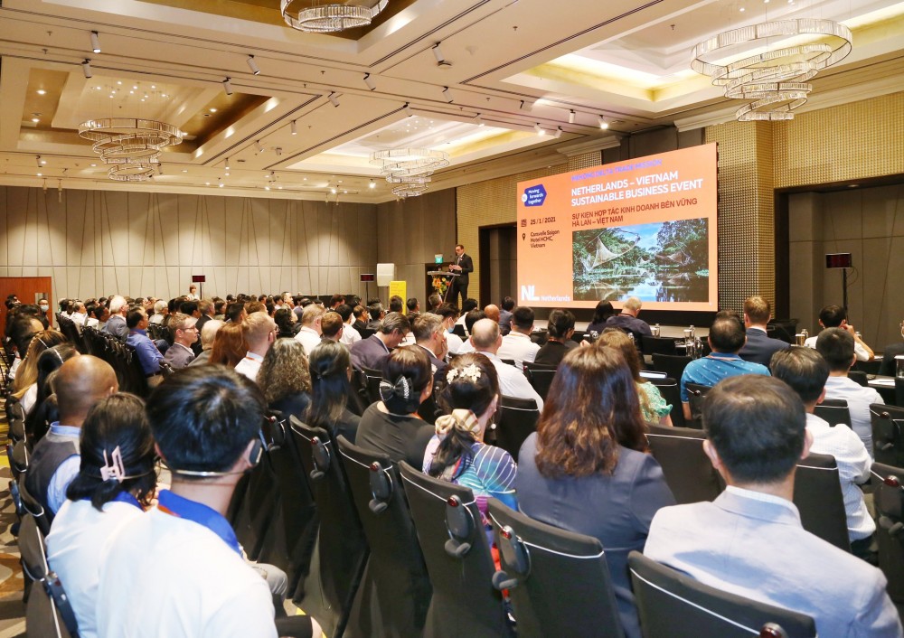 Toàn cảnh chương trình Xúc tiến Thương mại khu vực ĐBSCL tại TPHCM tháng 1/2021. (Nguồn: ĐSQ Hà Lan tại Việt Nam) Toàn cảnh chương trình Xúc tiến Thương mại khu vực ĐBSCL tại TPHCM tháng 1/2021. (Nguồn: ĐSQ Hà Lan tại Việt Nam)