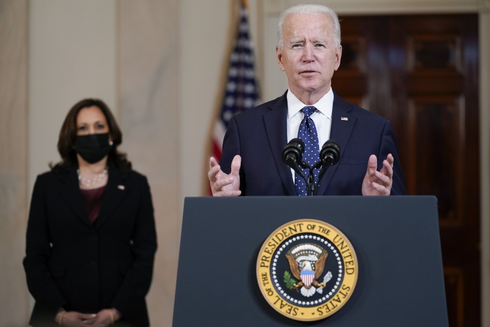 (04.27) Tổng thống Mỹ Joe Biden trong một phát biểu ngày 20/4. (Nguồn: AP/PTI) (04.27) Tổng thống Mỹ Joe Biden trong một phát biểu ngày 20/4. (Nguồn: AP/PTI)