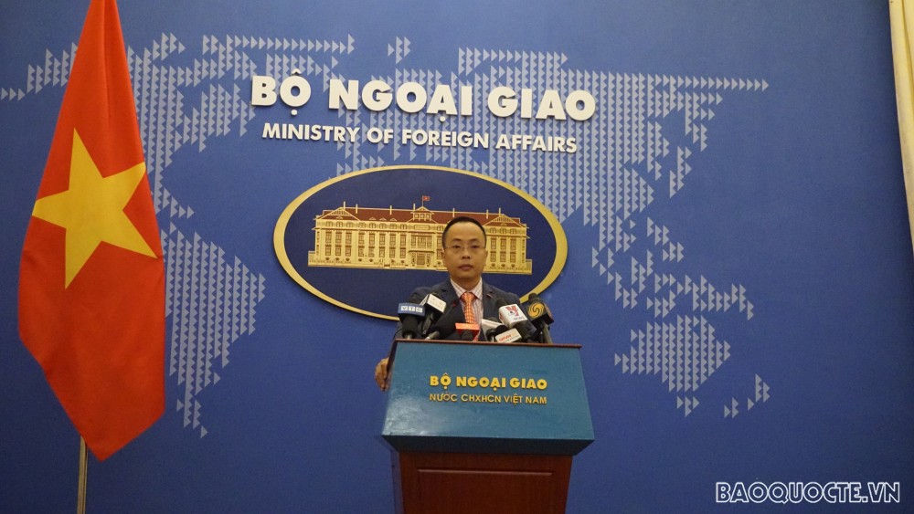 Phó Phát ngôn Bộ Ngoại giao Đoàn Khắc Việt. (Ảnh: Minh Quân) Phó Phát ngôn Bộ Ngoại giao Đoàn Khắc Việt. (Ảnh: Minh Quân)