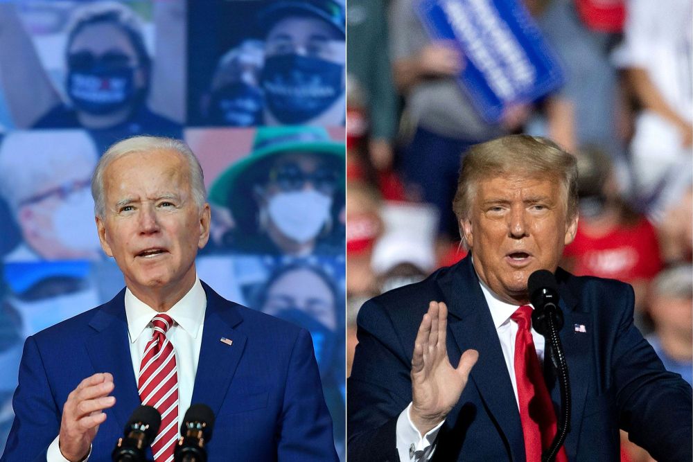 Ông Joe Biden và ông Donald Trump, ai sẽ có thể nở nụ cười sau cuối? (Nguồn: Getty Images) Cập nhật kết quả bầu cử Mỹ 2020: Fox News sẽ tuyên bố ông Biden chiến thắng, phe ông Trump không bỏ cuộc
