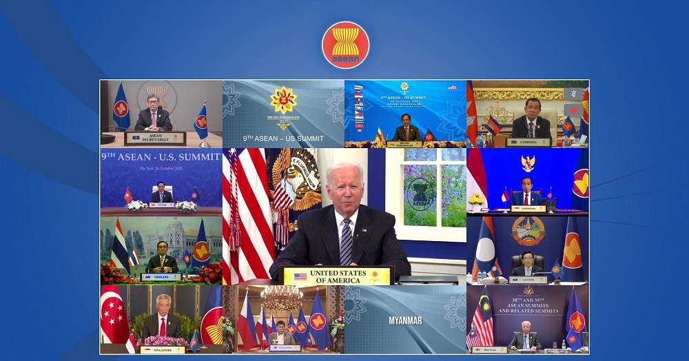 (12.22) Tổng thống Mỹ Joe Biden dự Thượng đỉnh trực tuyến Mỹ-ASEAN ngày 26/10 vừa qua. (Nguồn: ASEAN) (12.22) Tổng thống Mỹ Joe Biden dự Thượng đỉnh trực tuyến Mỹ-ASEAN ngày 26/10 vừa qua. (Nguồn: ASEAN)