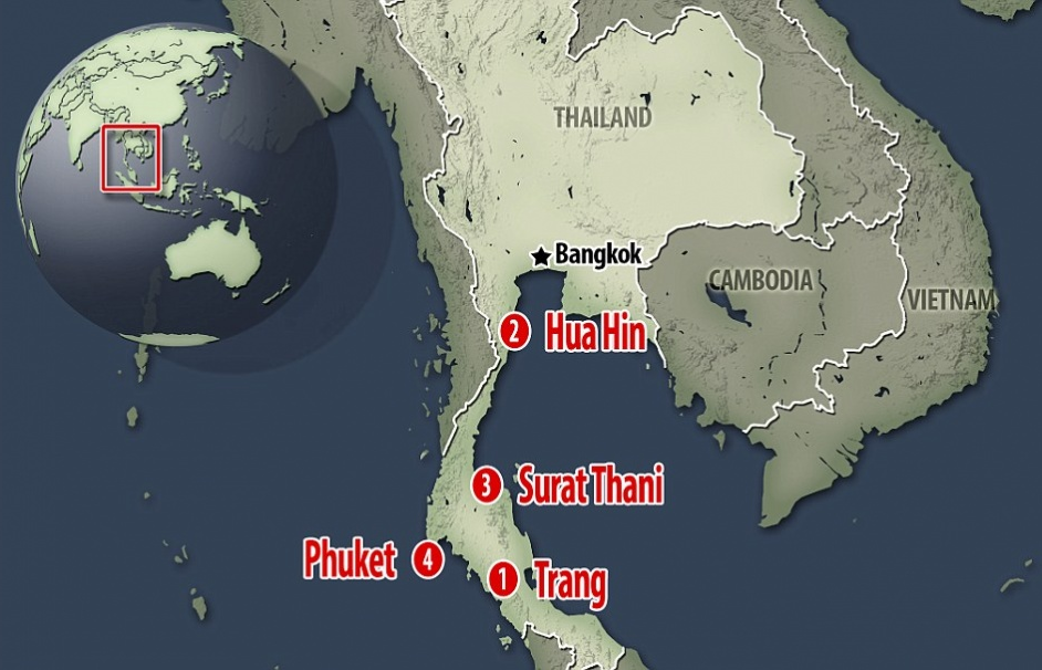 Thái Lan: 8 vụ đánh bom liên tiếp, 25 người thương vong