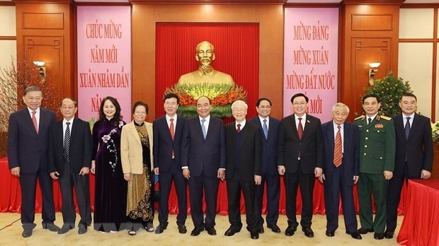 Tổng Bí thư Nguyễn Phú Trọng chúc Tết lãnh đạo, nguyên lãnh đạo Đảng, Nhà nước