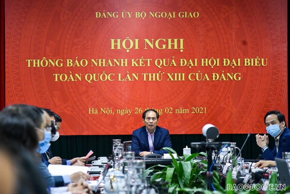 Bộ Ngoại giao thông báo nhanh về kết quả Đại hội XIII của Đảng Bộ Ngoại giao thông báo nhanh về kết quả Đại hội XIII của Đảng