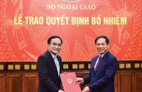 thu truong ngoai giao le hoai trung trao quyet dinh bo nhiem can bo cap vu