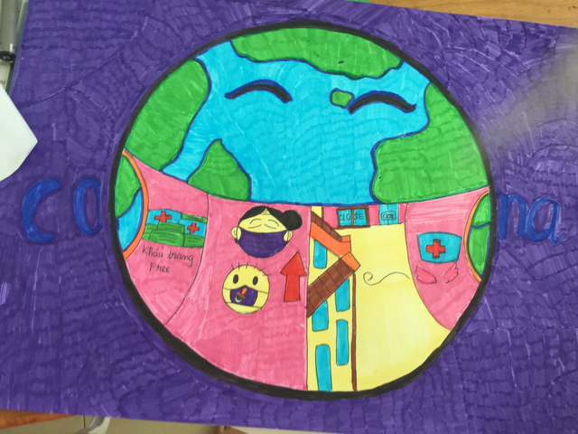 hoc sinh ve tranh co dong cho cuoc chien chong lai covid 19