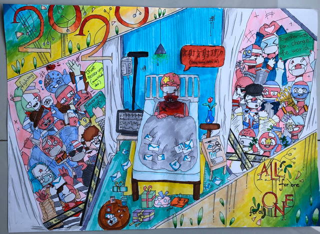 hoc sinh ve tranh co dong cho cuoc chien chong lai covid 19