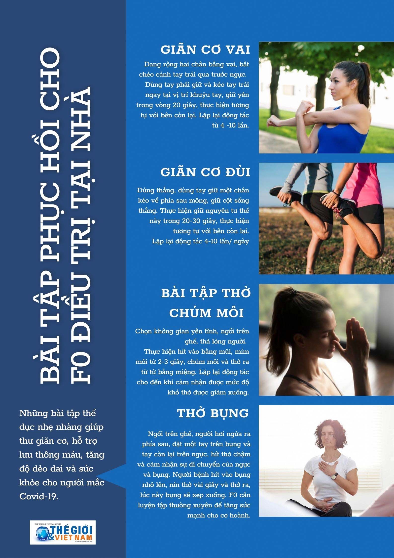 Bài tập phục hồi cho người mắc Covid-19 điều trị tại nhà