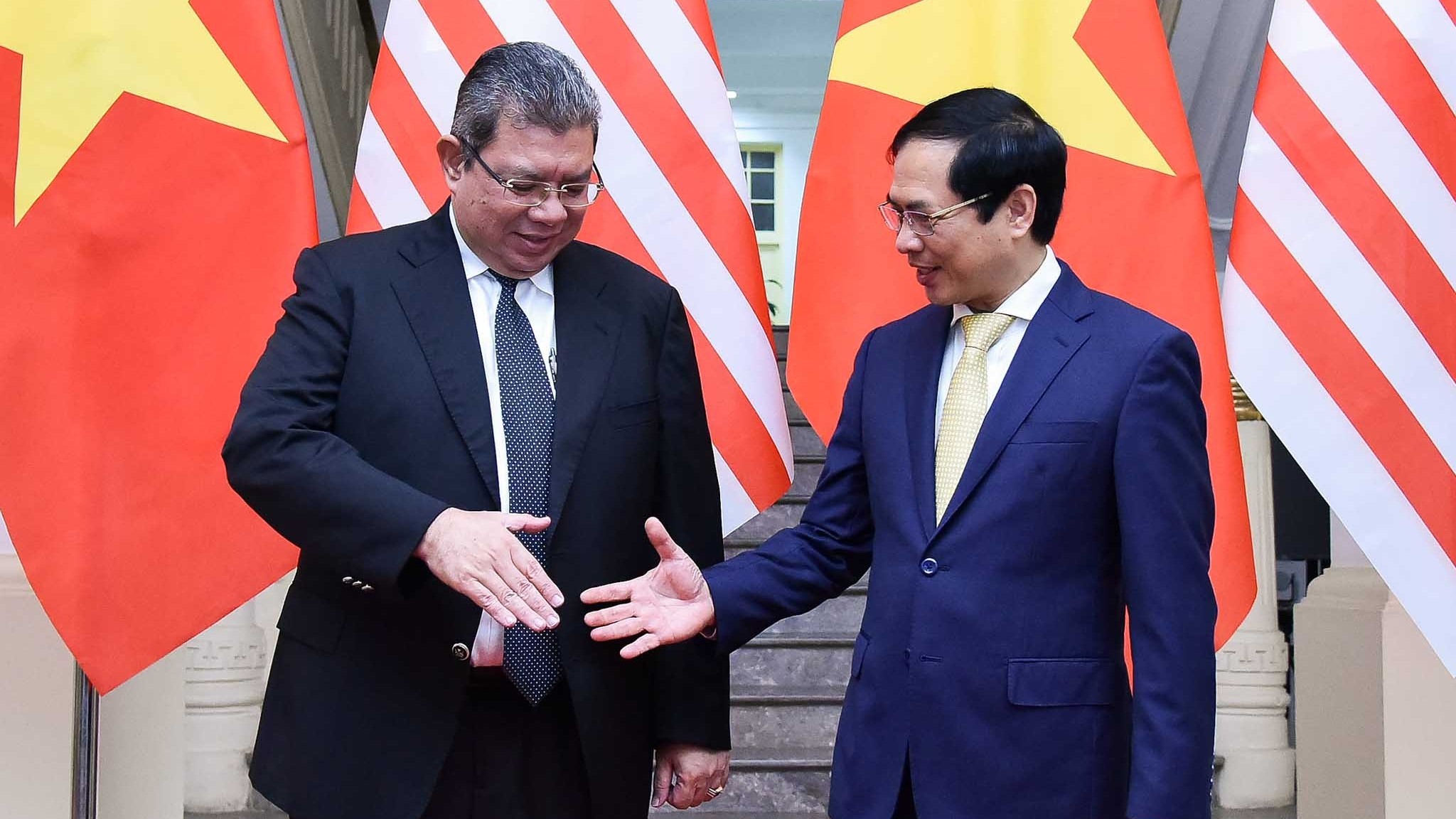 Bộ trưởng Ngoại giao Bùi Thanh Sơn đón và hội đàm với Bộ trưởng Ngoại giao Malaysia Saifuddin Abdullah