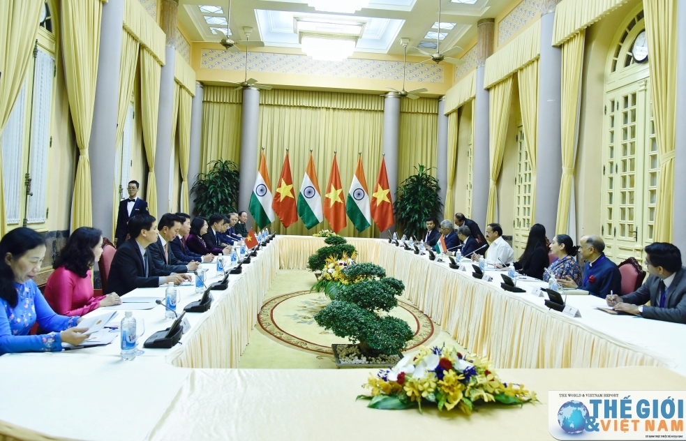 Phó Chủ tịch nước Đặng Thị Ngọc Thịnh hội đàm với Phó Tổng thống Ấn Độ