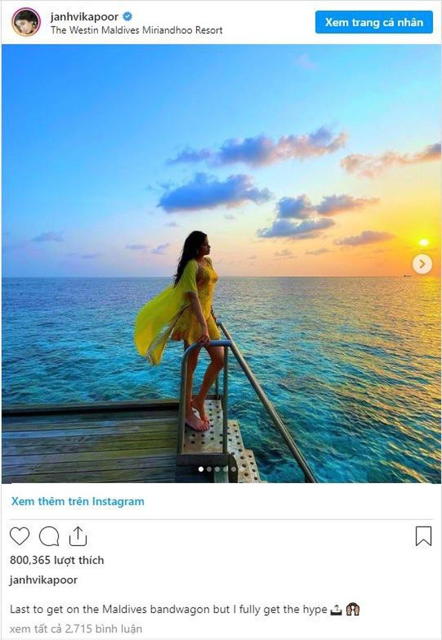 Nữ diễn viên Janhvi Kapoor khoe ảnh đi Maldives. Nữ diễn viên Janhvi Kapoor khoe ảnh đi Maldives.