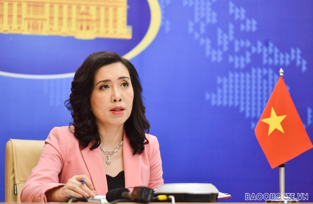 Người phát ngôn Bộ Ngoại giao Lê Thị Thu Hằng. (Ảnh: Nguyễn Hồng)